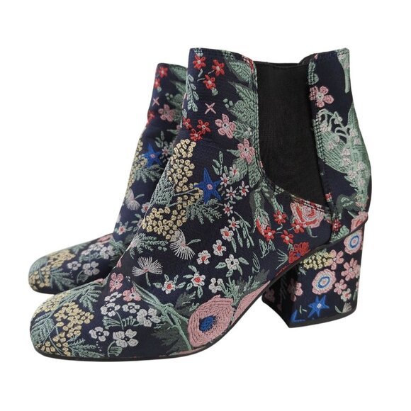 Indigo Rd Ankle Boot Womens 8.5 Blue Floral Cottagecore Prairie Country - Picture 1 of 10